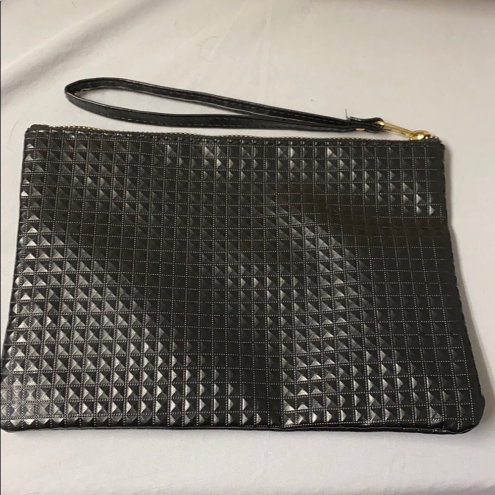 ✅Womens Handbag Clutch Zipper Purse Bag Gold Black